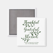 Aimant Grateful Bienheureux vert foncé script moderne (Recto/Verso)