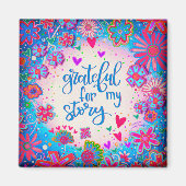 Aimant Grateful Pour Mon Histoire Citation Inspirationnel (Devant)