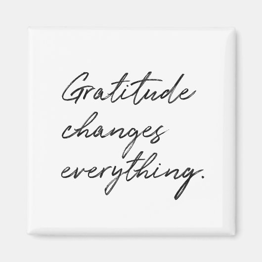Aimant Gratitude Change tout Typographie (Devant)