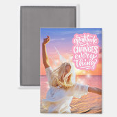 Aimant Gratitude Changes Everything Sunset Beach Poster (Recto/Verso)