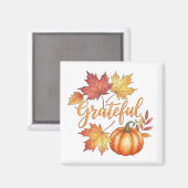 Aimant Gratuit Citrouille & Feuilles d'automne (Recto/Verso)