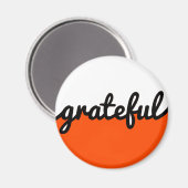 Aimant Gratuit Script moderne orange noir et blanc (Recto/Verso)