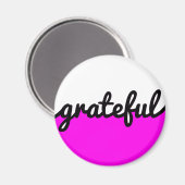 Aimant Gratuit Script moderne rose chaud noir et blanc (Recto/Verso)