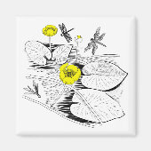 Aimant Gravure de nénuphars (Devant)