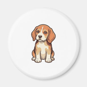 Aimant Gravure vintage de chiot Beagle Art vectoriel_1