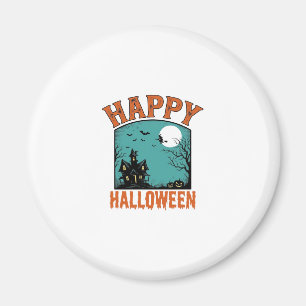 Aimant Gravure Vintage Joyeux Halloween Maison Hantée De