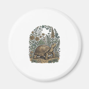 Aimant Gravure vintage tortue jardin botanique