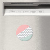Aimant Gray Chevron Mint et Coral (In Situ (Lave-vaisselle))
