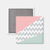Aimant Gray Chevron Mint et Coral (Recto/Verso)