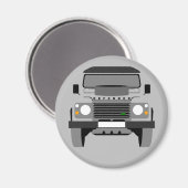 Aimant Gray Pop art Classic Land Rover (Recto/Verso)