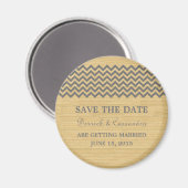 Aimant Gray Rustic Chevron Enregistrer l'aimant de date (Recto/Verso)