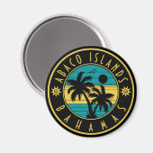 Aimant Great Abaco Bahamas Retro Palm Tree Souvenirs (Recto/Verso)