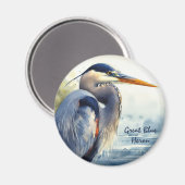 Aimant Great Blue Heron Faune Mer Terres Humides Oiseaux  (Recto/Verso)