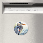 Aimant Great Blue Heron Faune Mer Terres Humides Oiseaux  (In Situ (Lave-vaisselle))