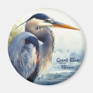 Aimant Great Blue Heron Faune Mer Terres Humides Oiseaux 