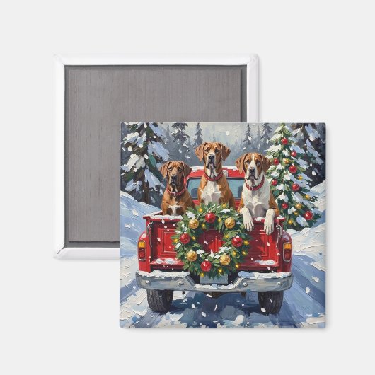 Aimant Great Dane Christmas Red Truck Holiday (Recto/Verso)