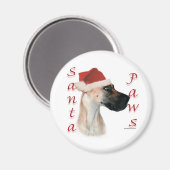 Aimant Great Dane (fawn) Père Noël Paws (Recto/Verso)