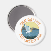 Aimant Great Salt Lake American Avocet Retro Distants (Recto/Verso)