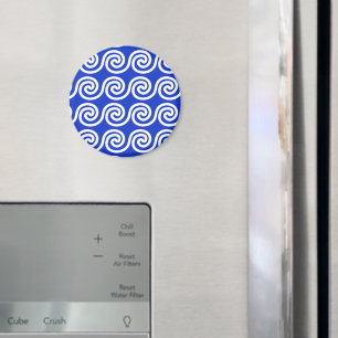 Aimant Grec Meander Key Waves Motif Bleu