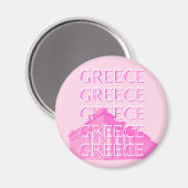 Aimant Grèce, Art Voyage, Art Voyage Pastel, Rose (Recto/Verso)
