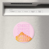 Aimant Grèce, Art Voyage, Rose (In Situ (Lave-vaisselle))