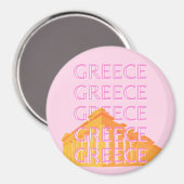 Aimant Grèce, Art Voyage, Rose (Recto/Verso)