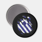 Aimant Grèce déchiré le drapeau (Recto/Verso)