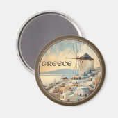 Aimant Grèce Moulins à vent de Mykonos (Recto/Verso)