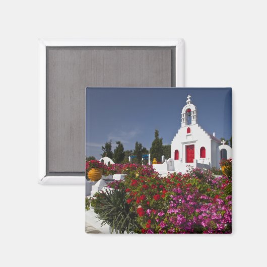 Aimant Grèce, Mykonos, jolie petite chapelle dans (Recto/Verso)