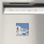 Aimant Grèce, Santorin. Clocher et dômes bleus de 2 (In Situ (Lave-vaisselle))