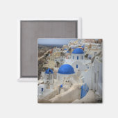 Aimant Grèce, Santorin. Clocher et dômes bleus de 3 (Recto/Verso)