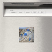 Aimant Grèce, Santorin. Clocher et dômes bleus de 3 (In Situ (Lave-vaisselle))