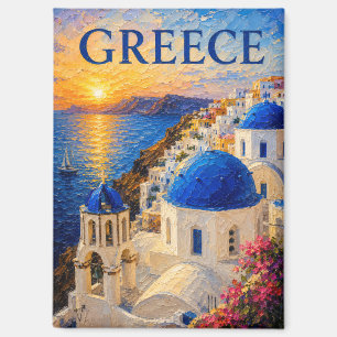 Aimant Grèce : Souvenir artistique du coucher de soleil r