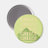 Aimant Grèce Travel Art, Summer Travel Art, Green (Recto/Verso)
