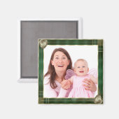 Aimant Green Antique Frame Ajouter Votre Photo Ici (Recto/Verso)