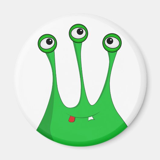 Aimant Green cartoon alien (Devant)
