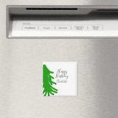 Aimant Green Christmas tree happy birthday December winte (In Situ (Lave-vaisselle))