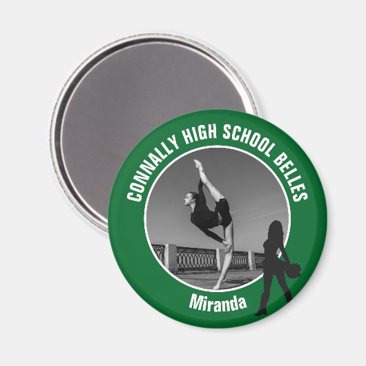 Aimant Green Drill Team Photo High School Dancer (Recto/Verso)