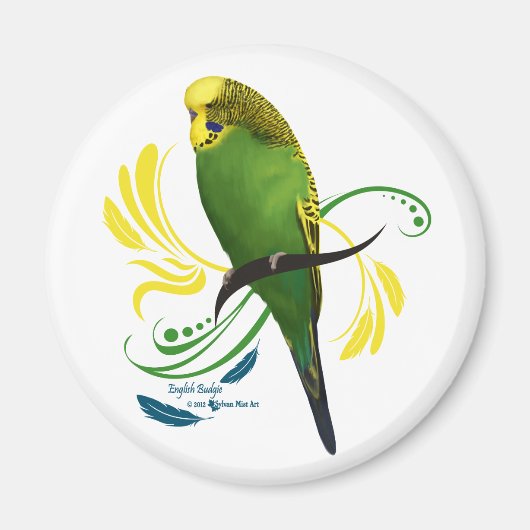 Aimant Green English Budgie (Devant)