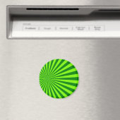 Aimant Green et Lime Funky Striped Abstrait Art (In Situ (Lave-vaisselle))