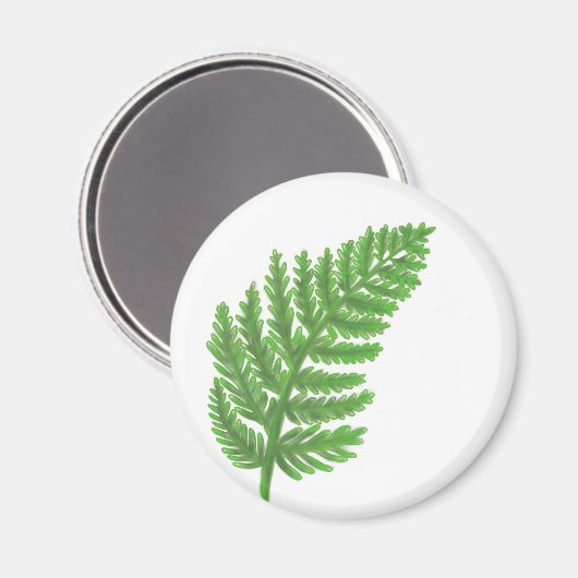 Aimant Green Fern, green foliage, botanical pattern (Recto/Verso)