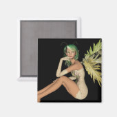 Aimant Green Forest Fairy 3D - assis sur les côtés (Recto/Verso)