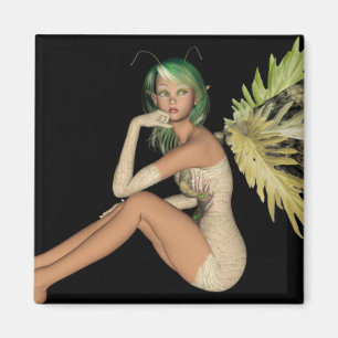 Aimant Green Forest Fairy 3D - assis sur les côtés