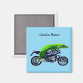 Aimant Green Gecko Rider sur moto (Recto/Verso)