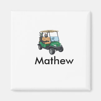 Aimant Green golf car name man sports boy gifts letter 