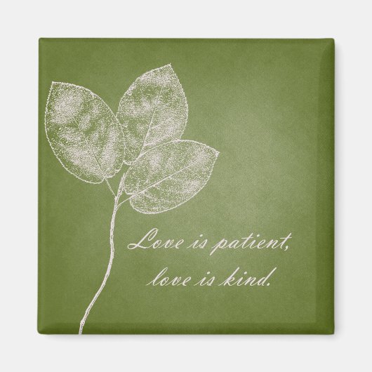 Aimant Green grunge leaves (Devant)