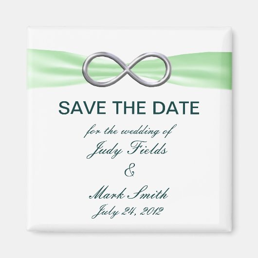 Aimant Green Infinity Wedding Enregistrer L'Aimant Date (Devant)