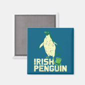 Aimant Green Irish Penguin Cute St Patricks Day Animal Lo (Recto/Verso)