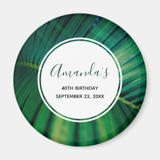 Aimant Green Leaf Forêt tropicale Nature Photo Anniversai (Devant)