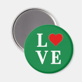 Aimant Green LOVE Classic Retro (Recto/Verso)